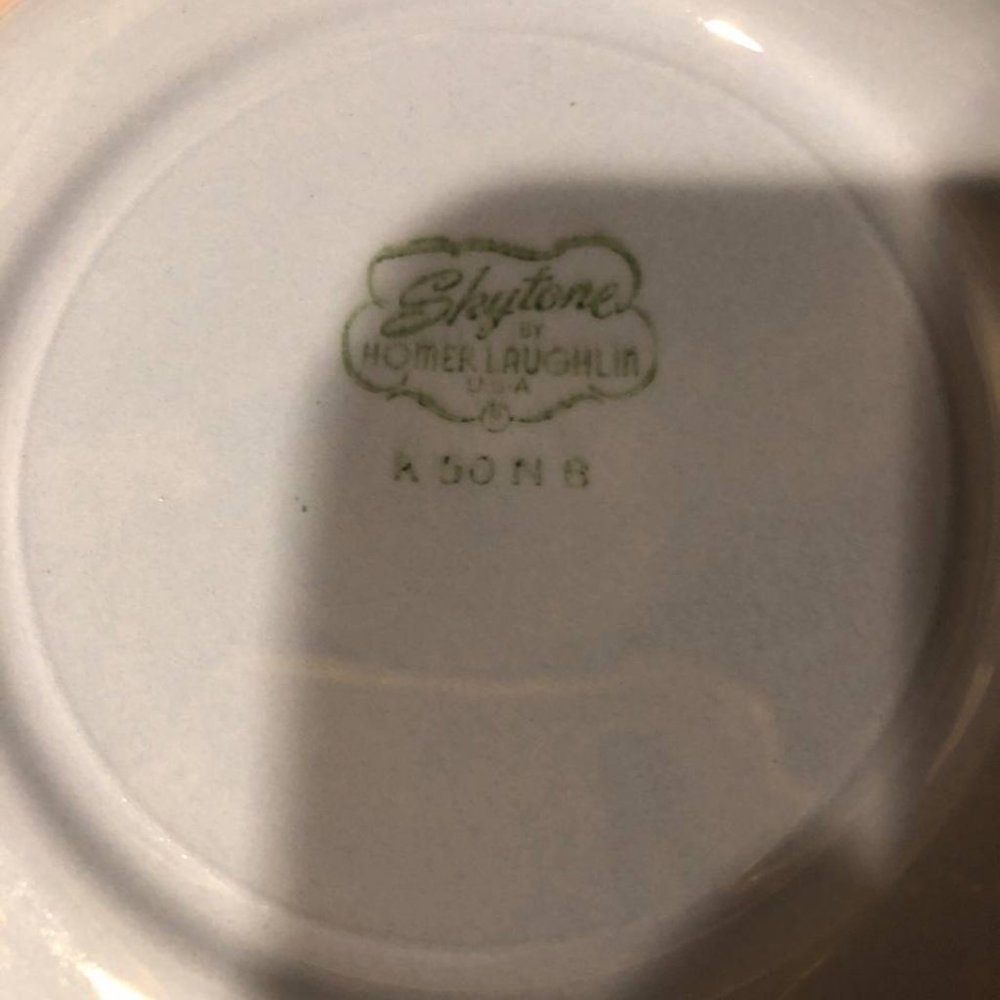 Vintage Homer Laughlin 1950 Skytone Blue Solid Bread Dessert Plate Set of 7 - Picture 6 of 7